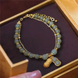 Peanut Double Chain Hetian Jade Bracelet Classic Jewelry
