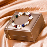 925 Silver Gemstone Pearl Bracelet for Women Wedding Party