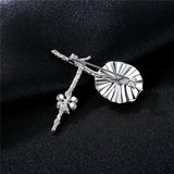 925 Sterling Silver Pearl Flower Brooch Wedding Leaf Collar Brooch