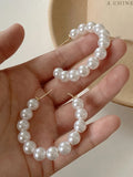 Pearl Hoop Earrings for Women Wedding Party Y2K Jewelry Gift