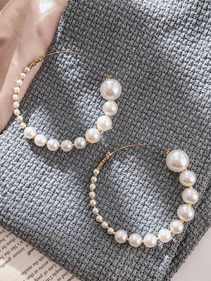 Pearl Hoop Earrings for Women Wedding Party Y2K Jewelry Gift