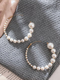 Pearl Hoop Earrings for Women Wedding Party Y2K Jewelry Gift