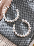 Pearl Hoop Earrings for Women Wedding Party Y2K Jewelry Gift