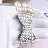 Pearl Bow Large Bracelet for Women High Elastic Jewelry