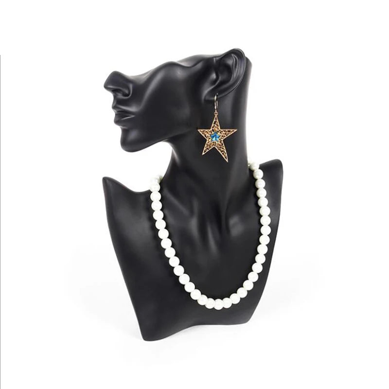 Pearl Necklace Chain Jewelry Display Stand Bust Decor Figure Mannequin Model