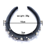 Pearl Thick Velvet Headbands Vintage Head Band Lady Wide Soft Hairbands