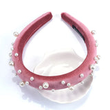Pearl Thick Velvet Headbands Vintage Head Band Lady Wide Soft Hairbands