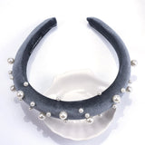 Pearl Thick Velvet Headbands Vintage Head Band Lady Wide Soft Hairbands