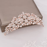 Silver Rose Rhinestone Diadem Wedding Hair Accessories