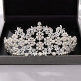 Silver Rose Rhinestone Diadem Wedding Hair Accessories