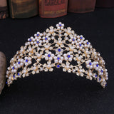 Silver Rose Rhinestone Diadem Wedding Hair Accessories