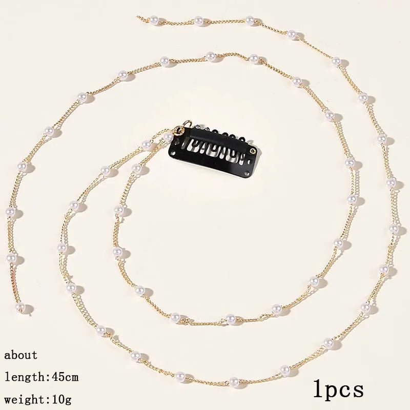 Pearls Tassel Long Chain Hair Clip Jewelry Hair Accessories Women Hair Pins