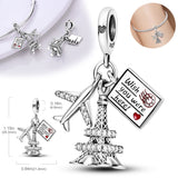 Pink Pendant Charm Bead 925 Sterling Silver Fit Bracelet Necklace