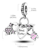 Pink Pendant Charm Bead 925 Sterling Silver Bracelet Necklace Gift