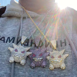 CZ Copper Necklace Hip Hop Smiley Necklace Iced Out Chain Mens Gift