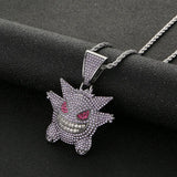 CZ Copper Necklace Hip Hop Smiley Necklace Iced Out Chain Mens Gift
