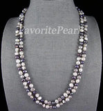Grey Freshwater Pearl Necklace 48" 7-8mm AA