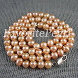 Peach Freshwater Pearl Necklace AA 5-6mm Classic Women Girl Party Gift Jewelry