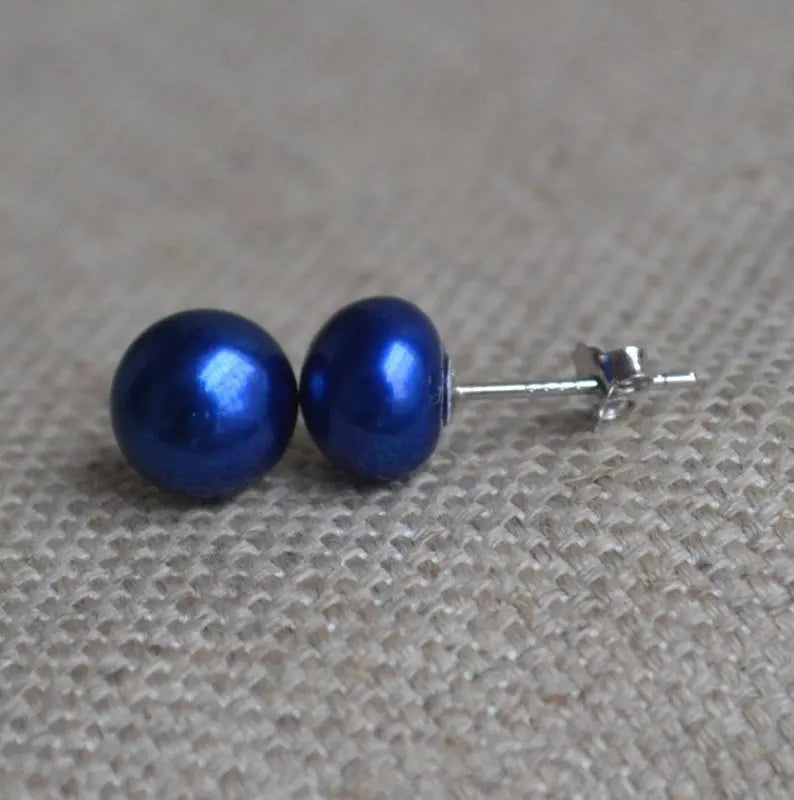 Freshwater Pearl Stud Earrings 925 Silver Jewelry 6-7mm