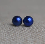 Freshwater Pearl Stud Earrings 925 Silver Jewelry 6-7mm