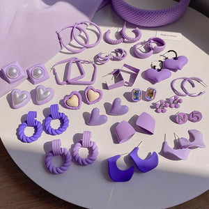 Periwinkle 925 Silver Needle Earrings All-match Geometric High-end Earrings