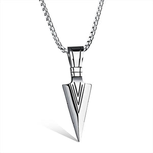 Long Necklace with Arrow Pendant Stainless Steel Defense Tool