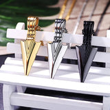 Long Necklace with Arrow Pendant Stainless Steel Defense Tool