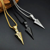 Long Necklace with Arrow Pendant Stainless Steel Defense Tool