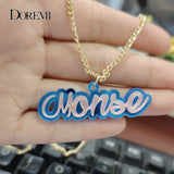 Personalised Acrylic Name Necklace - Laser Cut Monogram Gift