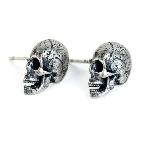 925 Silver Skull Earrings Skeleton Ear Studs