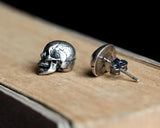 925 Silver Skull Earrings Skeleton Ear Studs