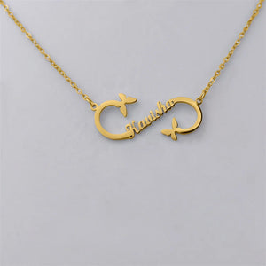Personality S Shape Pendant Necklace Engraving Name Stainless Steel Gothic Jewel