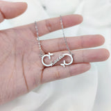 Personality S Shape Pendant Necklace Engraving Name Stainless Steel Gothic Jewel
