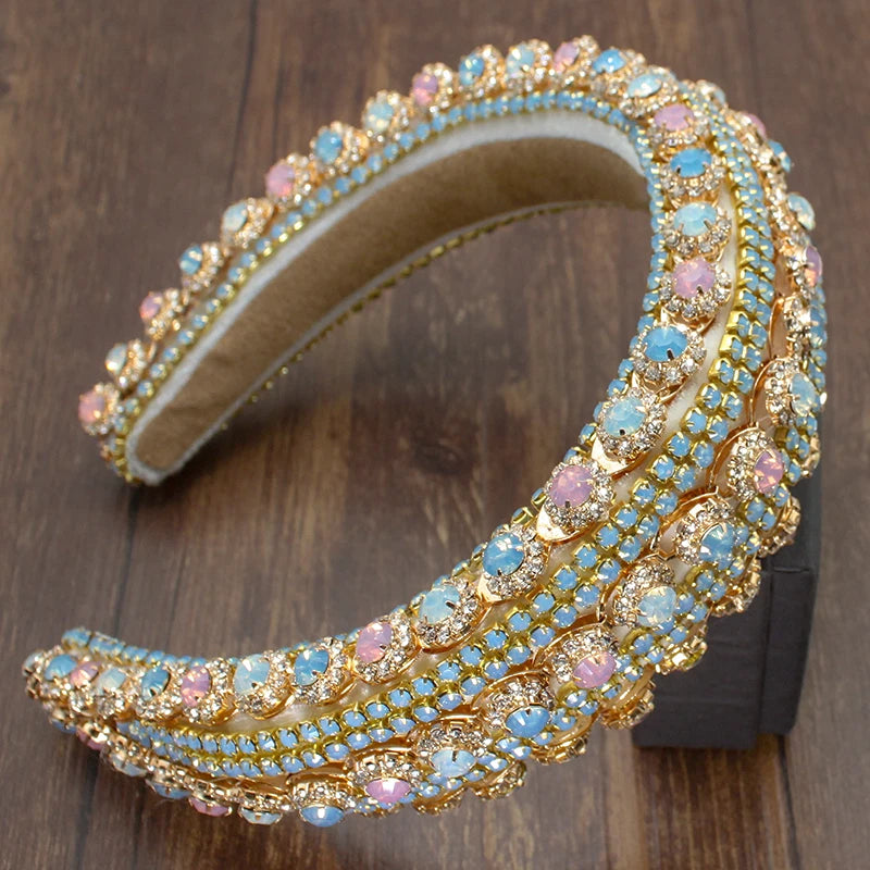 European Palace Style Rhinestone Headband Baroque Crystal Hair Band