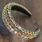 European Palace Style Rhinestone Headband Baroque Crystal Hair Band