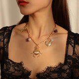 Personality Insect Leaves Pendant Necklace Creative Retro Woman Party Necklaces