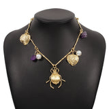 Personality Insect Leaves Pendant Necklace Creative Retro Woman Party Necklaces