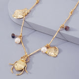 Personality Insect Leaves Pendant Necklace Creative Retro Woman Party Necklaces
