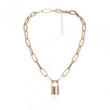 Geometric Padlock-shaped Temperament Necklace Womens Gothic Jewelry