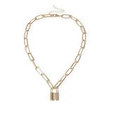 Geometric Padlock-shaped Temperament Necklace Womens Gothic Jewelry