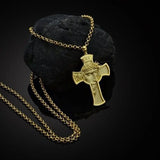 Christian Pendant Necklace for Men Crown of Thorns Jesus Cross Pendant