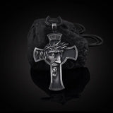 Christian Pendant Necklace for Men Crown of Thorns Jesus Cross Pendant