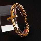 Personality Titanium Steel Men's Bracelet Stainless Steel Cross Square Pearl