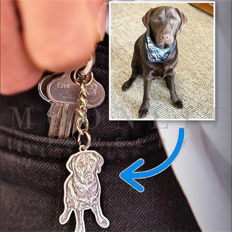 Personalized Car Keychain Dog Cat Picture Pendant Animal