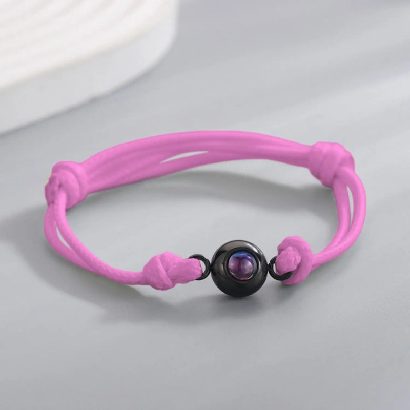 Custom Circle Photo Projection Bracelets Family Gift Jewelry