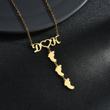 Baby Name Engrave Foot Shape Nameplate Jewelry