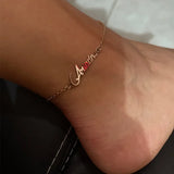 Personalized Stainless Steel Love Letter Anklet for Women