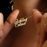 Custom Name Double Layer Necklace Stainless Steel Women's Gift