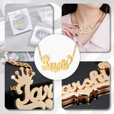 Personlzd Double Name Nameplte Necklace Crown Plated Name Necklace Wmn Grls