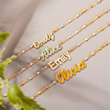Custom Enamel Name Bracelet for Women